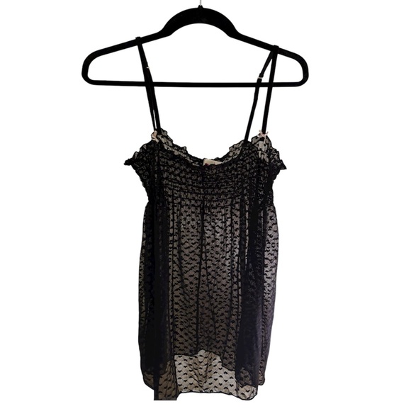 black mesh tank top with bows - Picture 1 of 4